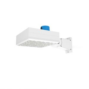 White LED Shoebox Fixture 150W DLC UL IP65 Photocell Outdoor Parking Lot Street Light