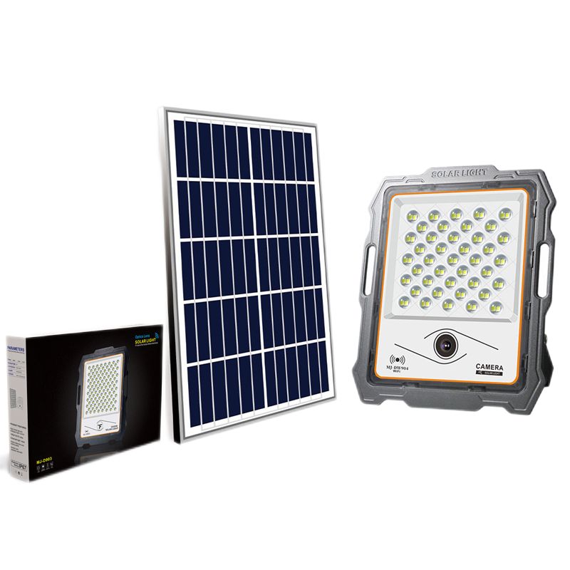 Outdoor High Lumens IP67 Waterproof solar flood light 200w with cctv camera - Image 3